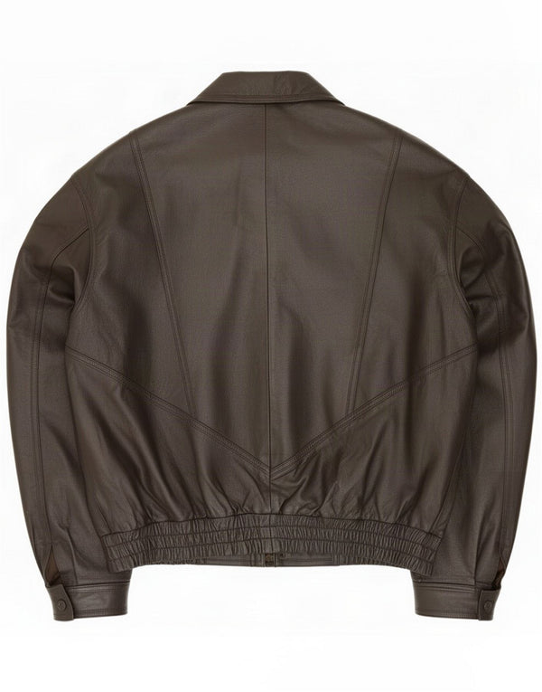 Veste en cuir vintage pour homme IT 54 2XL Noir