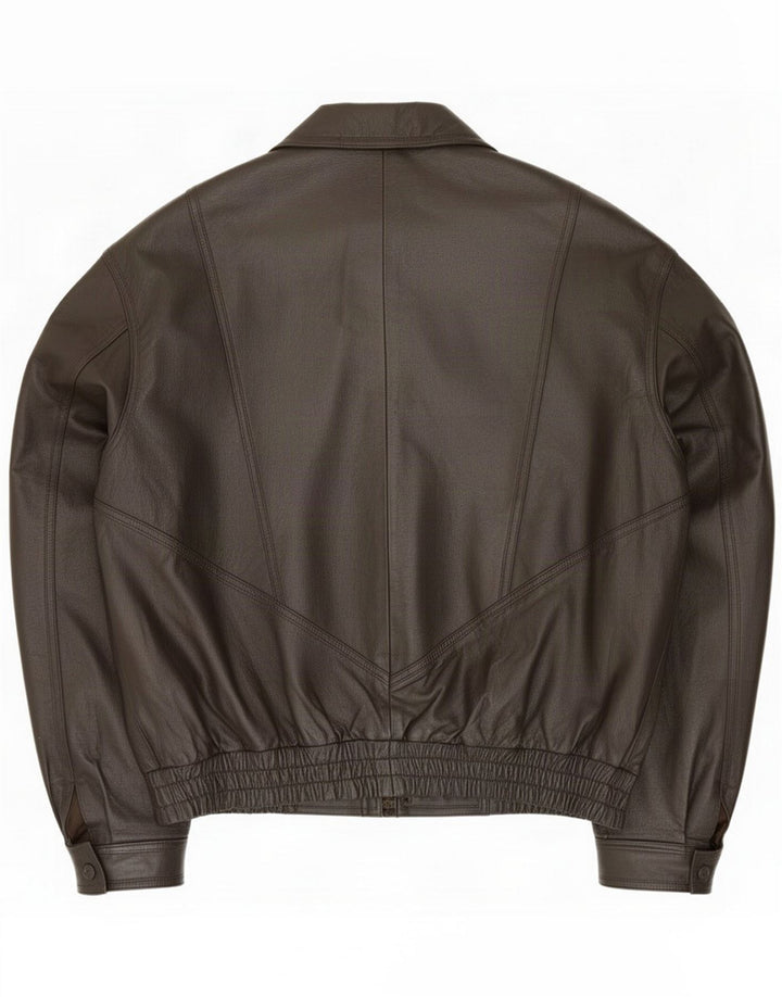 Veste en cuir vintage pour homme IT 54 2XL Noir
