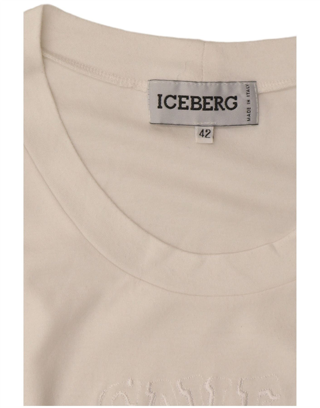 Iceberg Femme Disney Graphic T-Shirt Top IT 42 Coton Blanc Moyen
