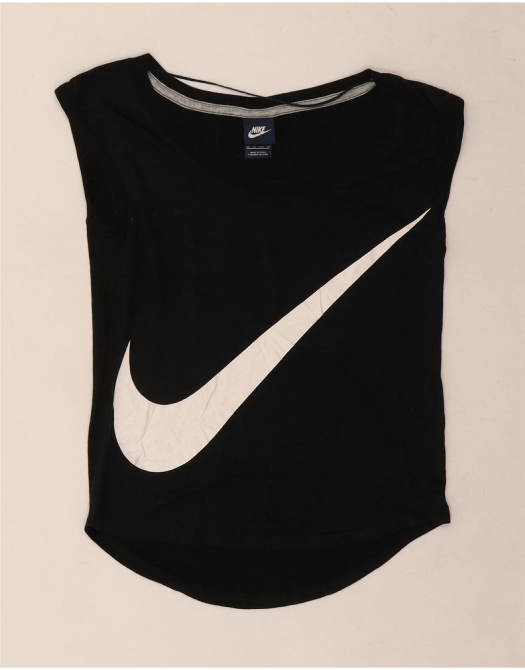 NIKE T-shirt graphique pour femme UK 6 XS Noir