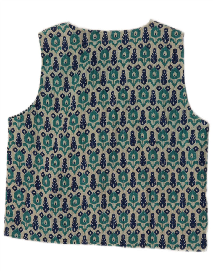 gilet femme vintage UK 14 Medium Blue Floral