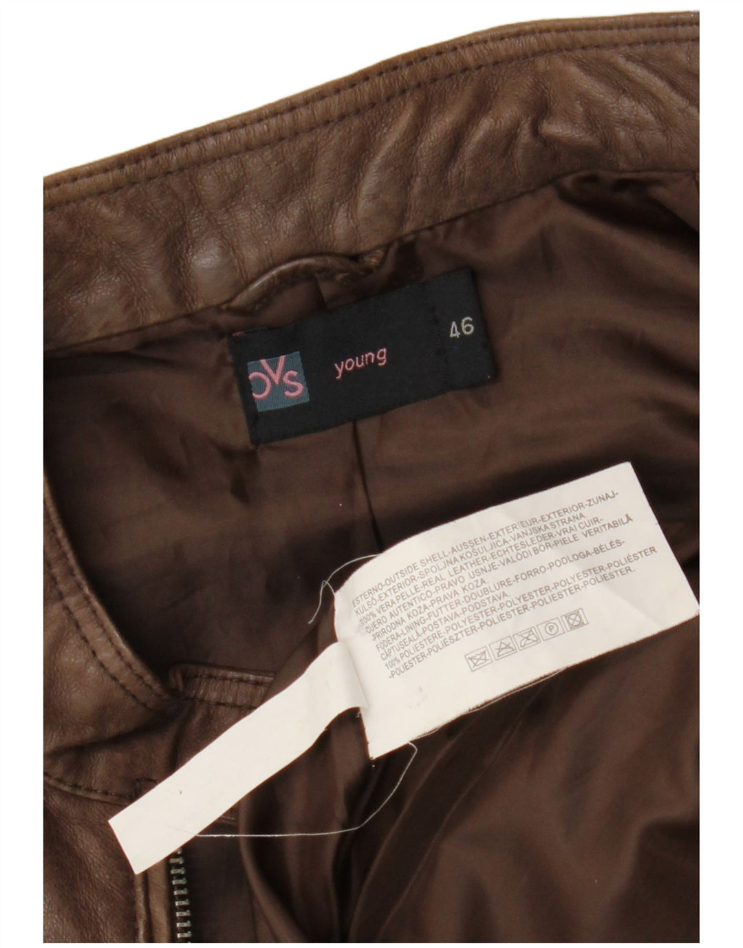 OVS Veste motard en cuir fille 13-14 ans Cuir marron