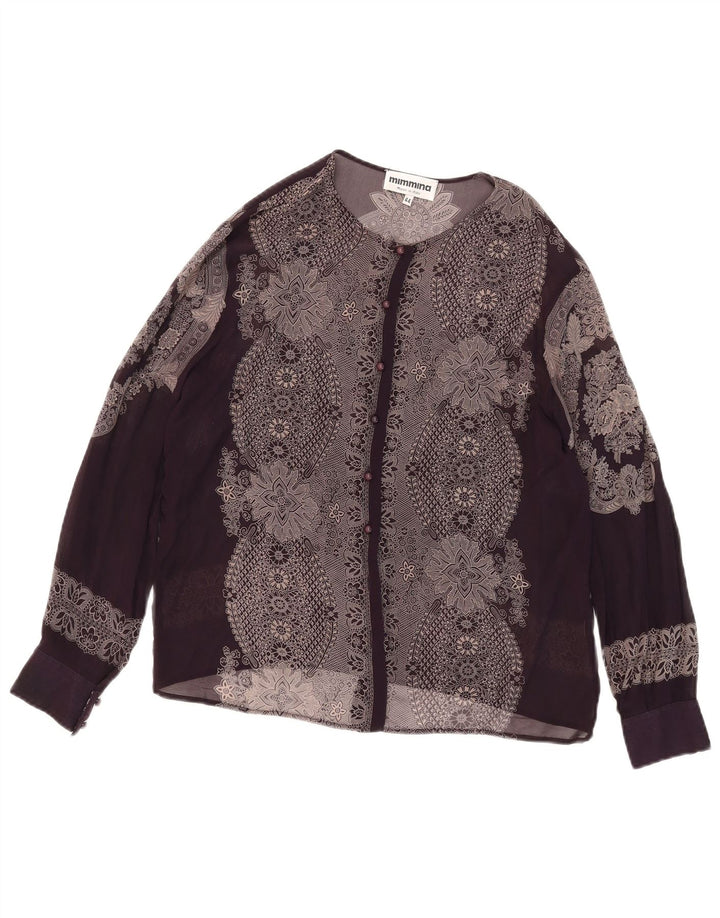 MIMMINA Chemisier transparent pour femme IT 44 Noir moyen floral