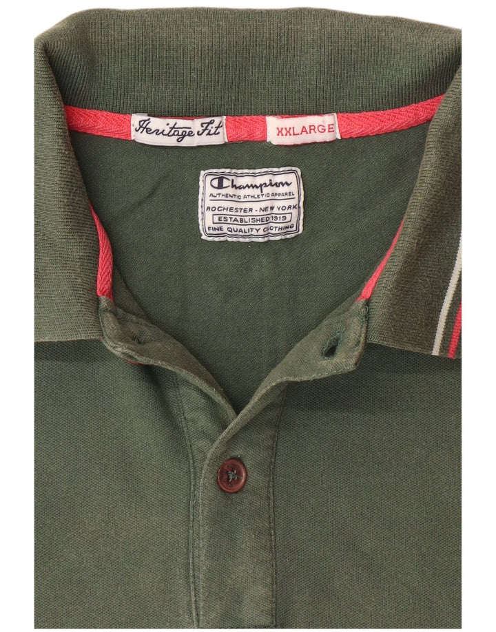 CHAMPION Polo Heritage Fit Homme Vert 2XL