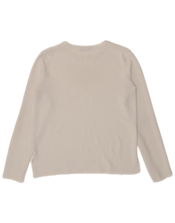 Zara Femme Top Manches Longues UK 10 Petit Blanc