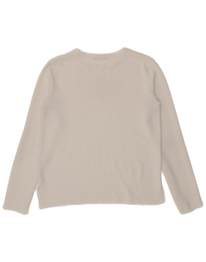 Zara Femme Top Manches Longues UK 10 Petit Blanc