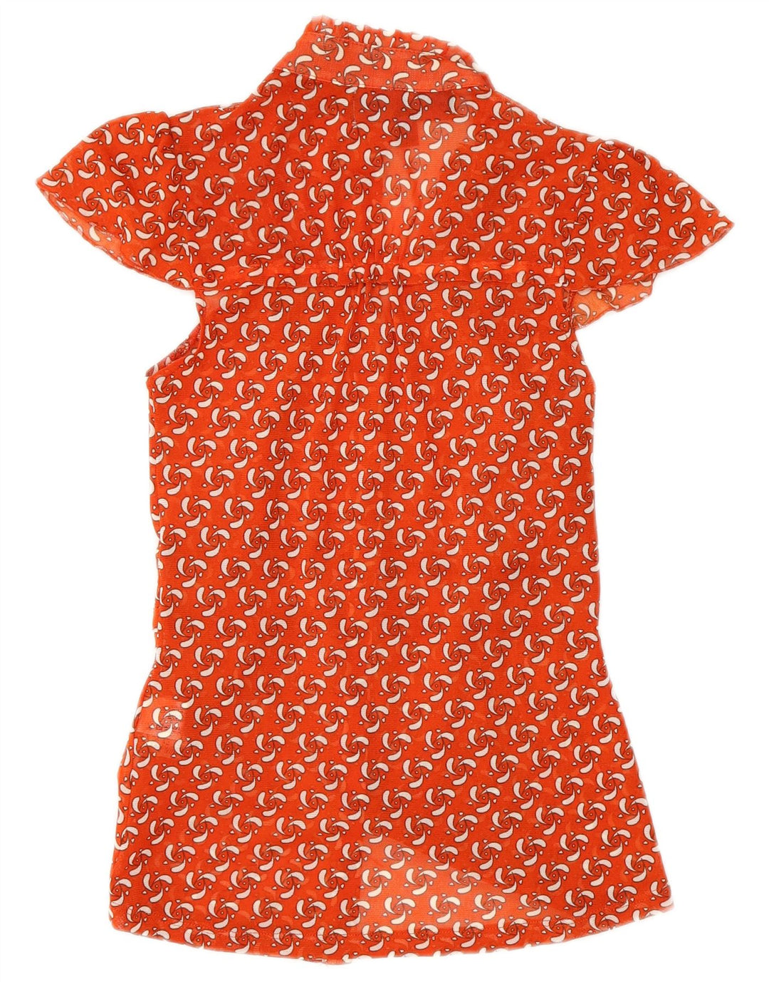 Zara Chemisier à manches courtes pour femme Motif abstrait UK 8 Petit Orange