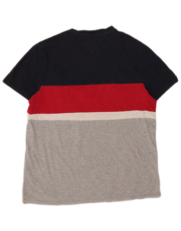 Tommy Hilfiger T-Shirt Homme Petit Haut Multicolore Colourblock Coton