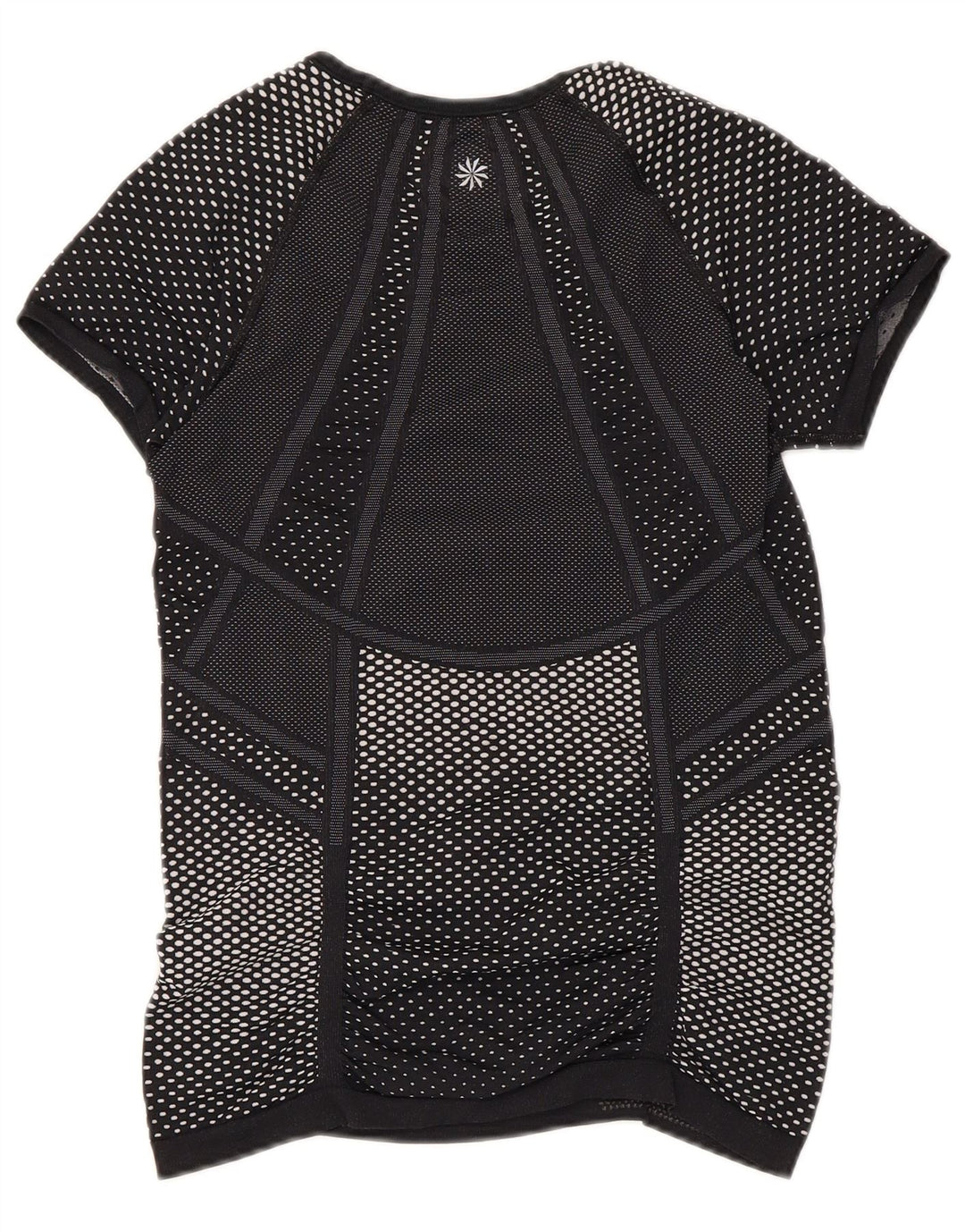 ATHLETA T-Shirt Femme Top UK 8 Petit Noir Tacheté Polyester