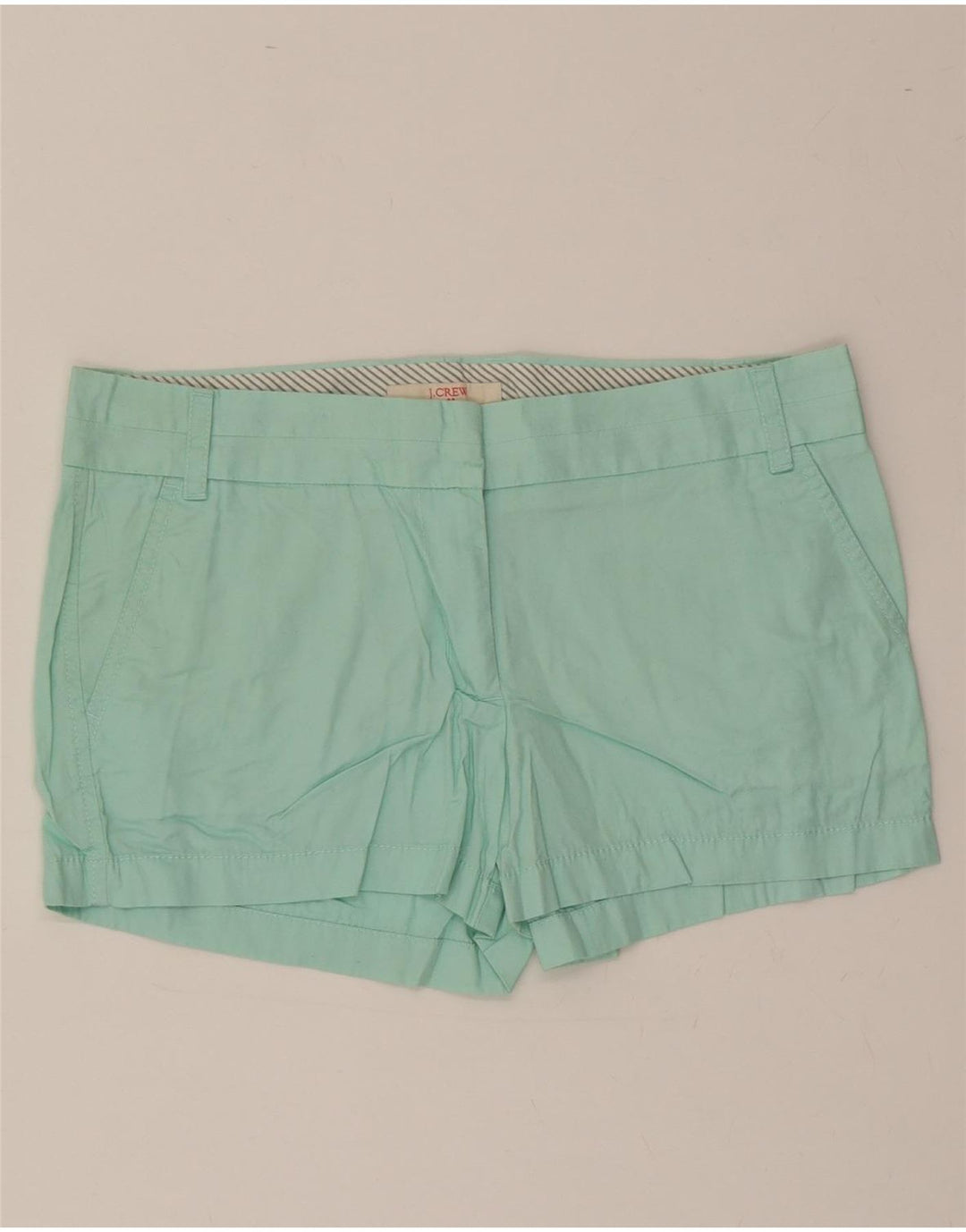 J. CREW Womens Broken In Chino Shorts US 8 Medium W30 Turquoise Cotton Vintage J. Crew and Second-Hand J. Crew from Messina Hembry 