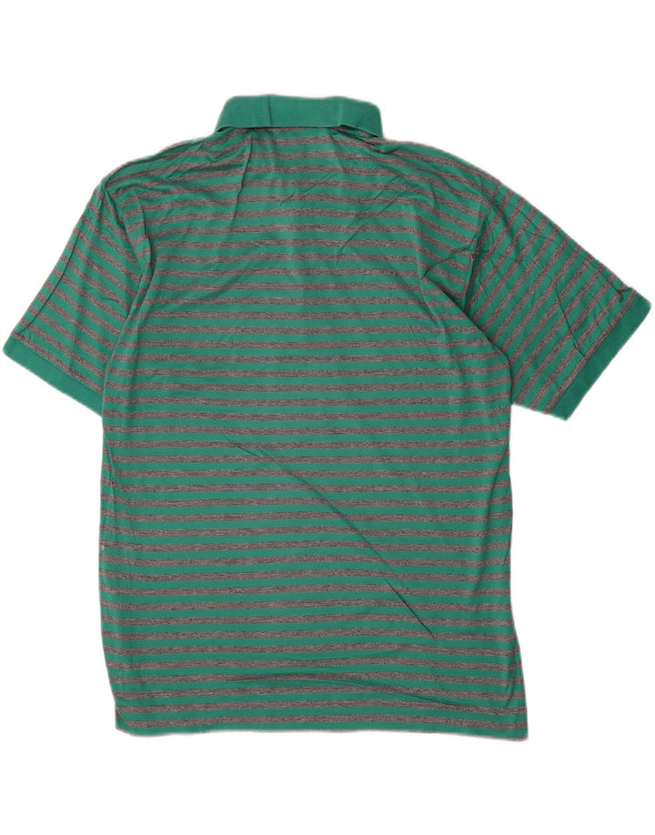 CACHAREL Polo Homme Petit Coton Rayé Vert