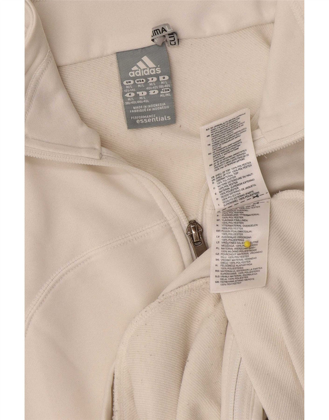 Adidas Climalite Survêtement Top Veste UK 12/14 Medium Blanc