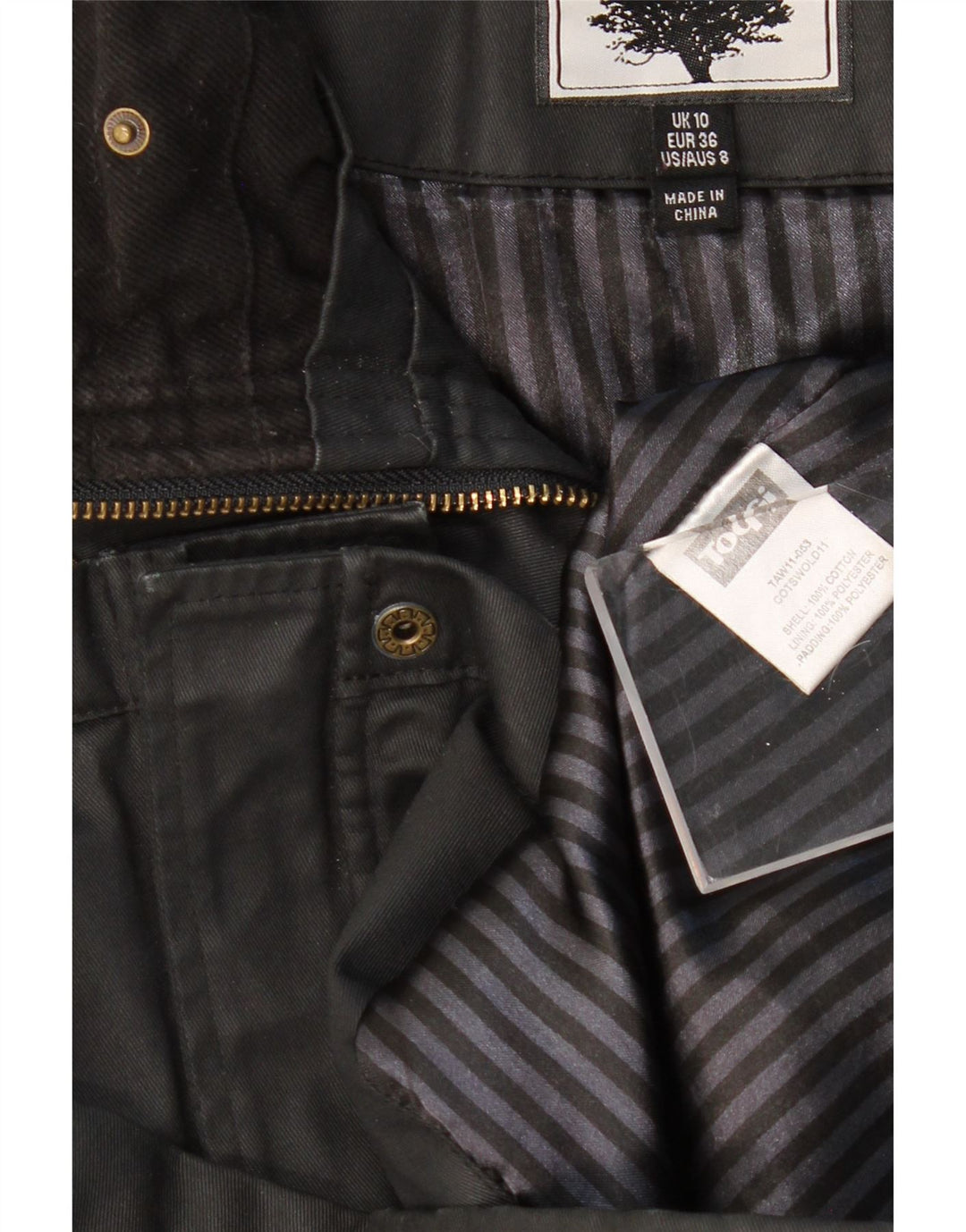 TOGGI Manteau Femme UK 10 Petit Coton Noir