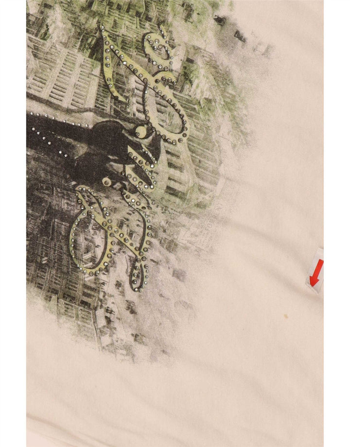 Liu Jo T-shirt graphique pour femme UK 12 Blanc moyen
