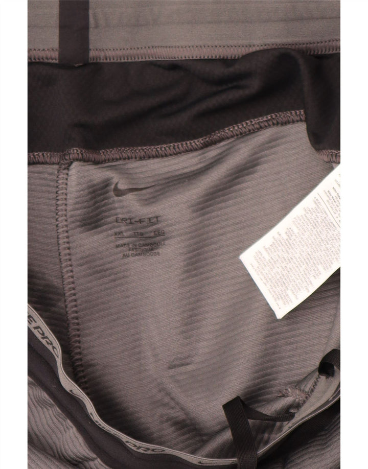 Nike Pantalon de survêtement Dri Fit pour homme 2XL Gris Colorblock Polyester