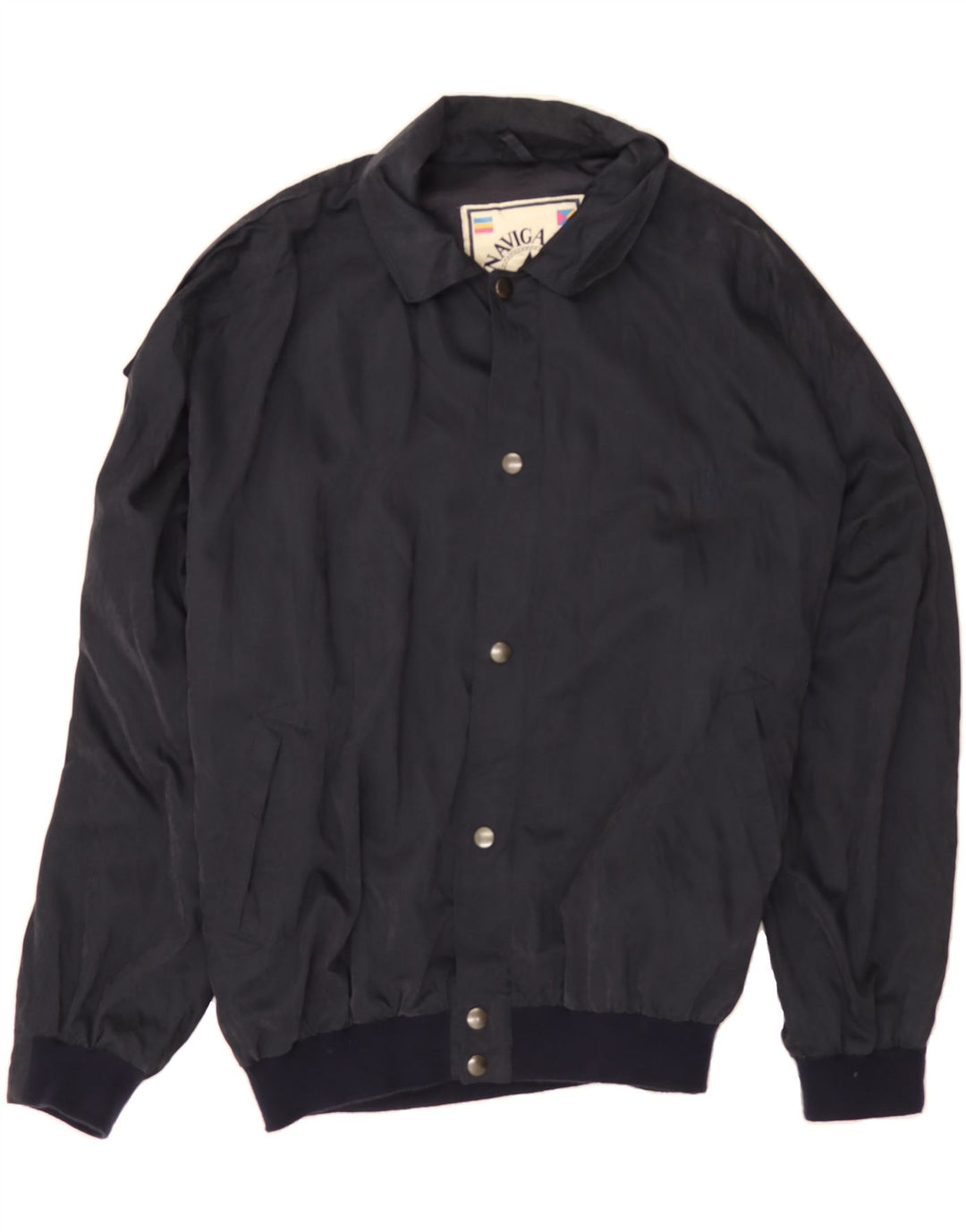 NAVIGARE Mens Bomber Jacket UK 44 2XL Navy Blue Vintage Navigare and Second-Hand Navigare from Messina Hembry 