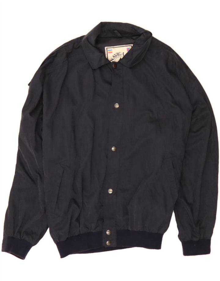 NAVIGARE Mens Bomber Jacket UK 44 2XL Navy Blue Vintage Navigare and Second-Hand Navigare from Messina Hembry 