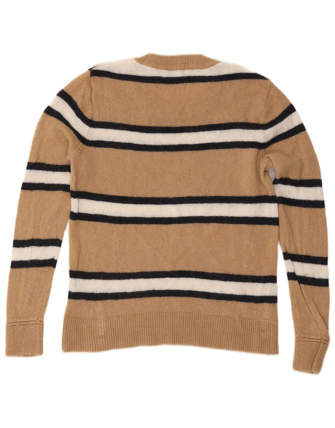 TOMMY HILFIGER Pull à col rond pour femme UK 12 Rayé beige moyen