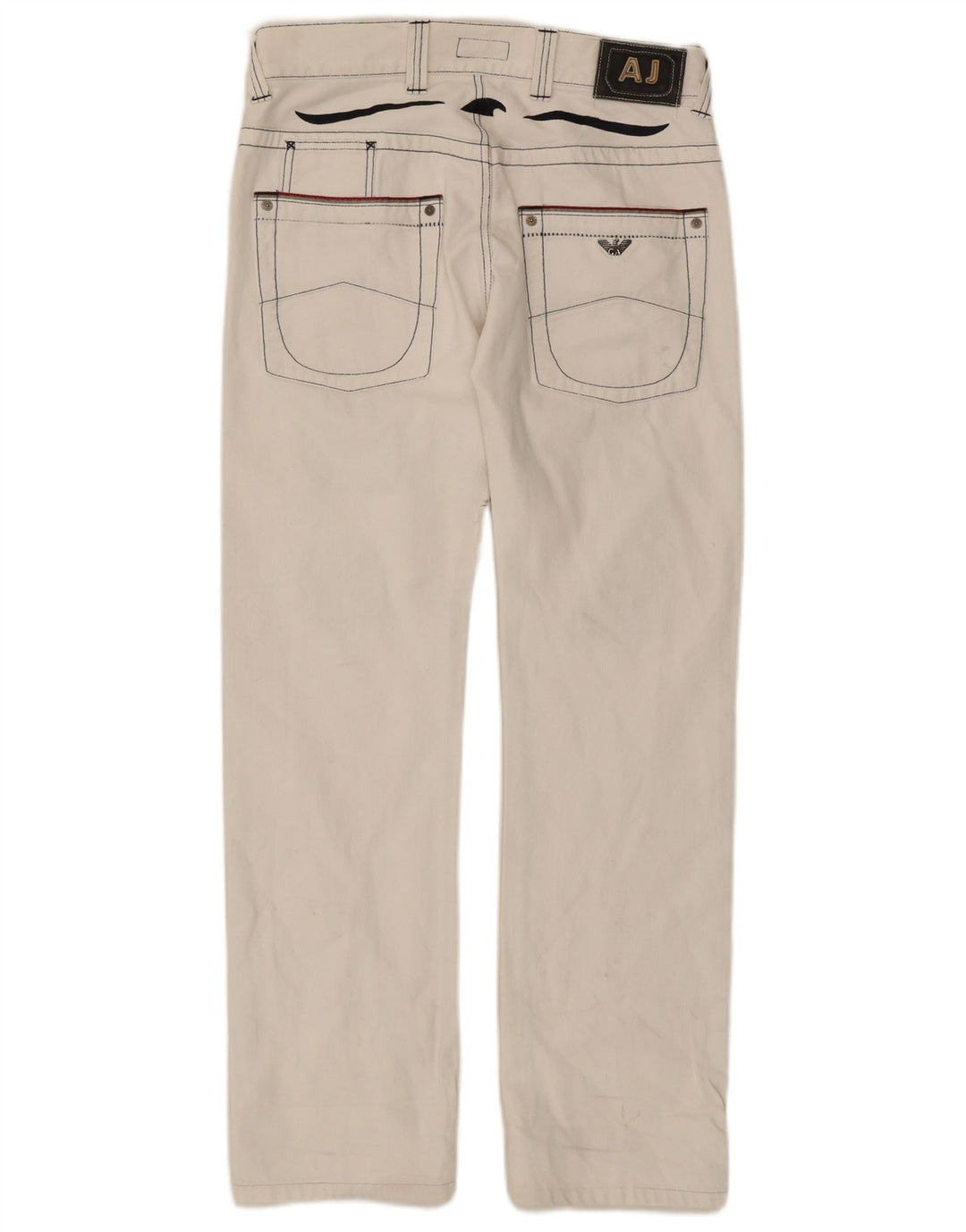 Armani Femme Jean droit vieilli W32 L30 Coton blanc