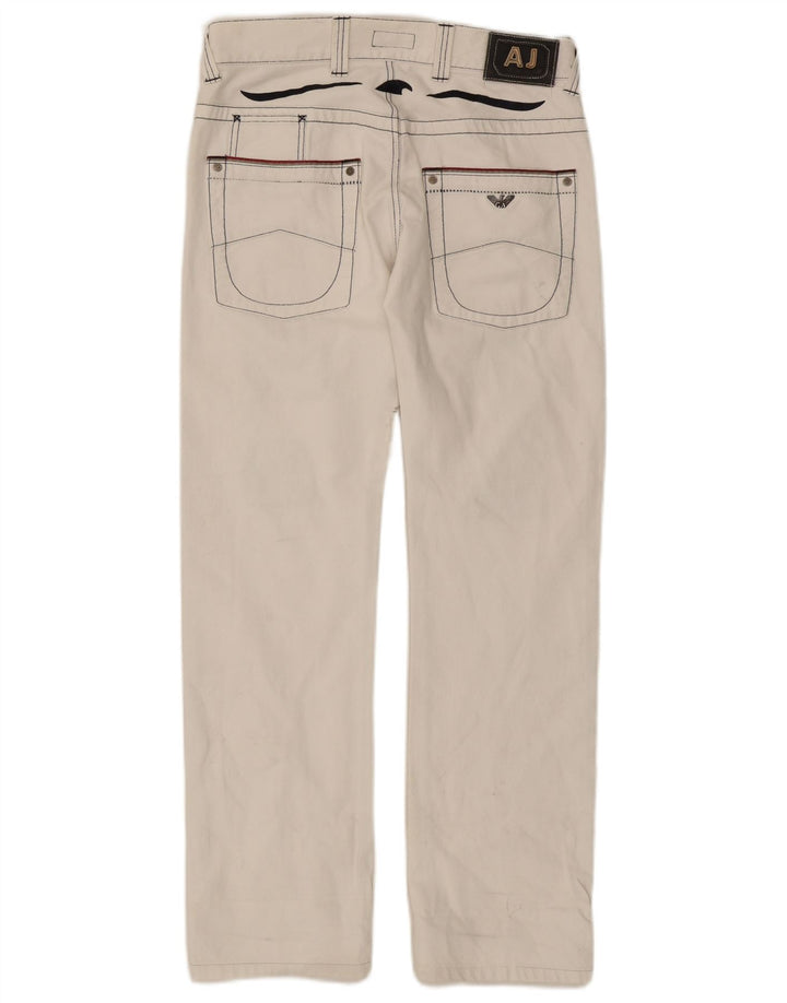 Armani Femme Jean droit vieilli W32 L30 Coton blanc