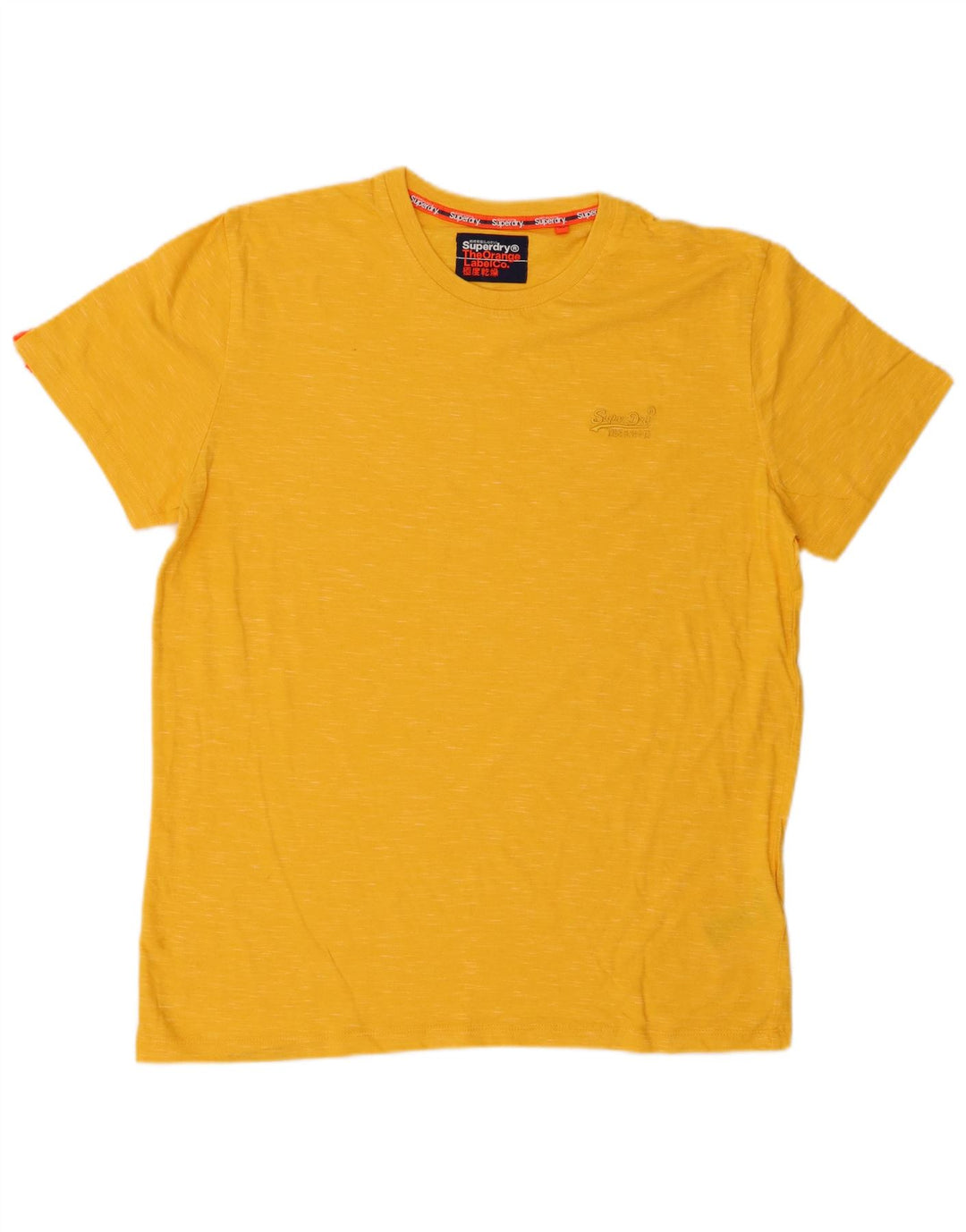 SUPERDRY T-Shirt Homme Top XL Jaune Moucheté Coton