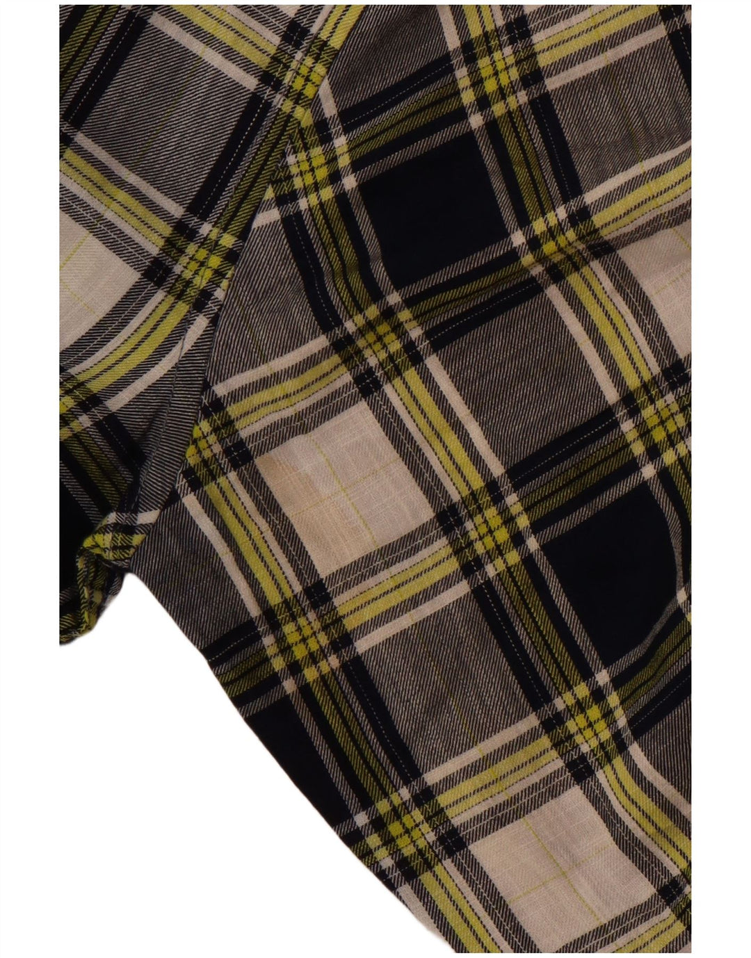 Benetton Chemise À Carreaux Grand Carreau Bleu Marine En Coton