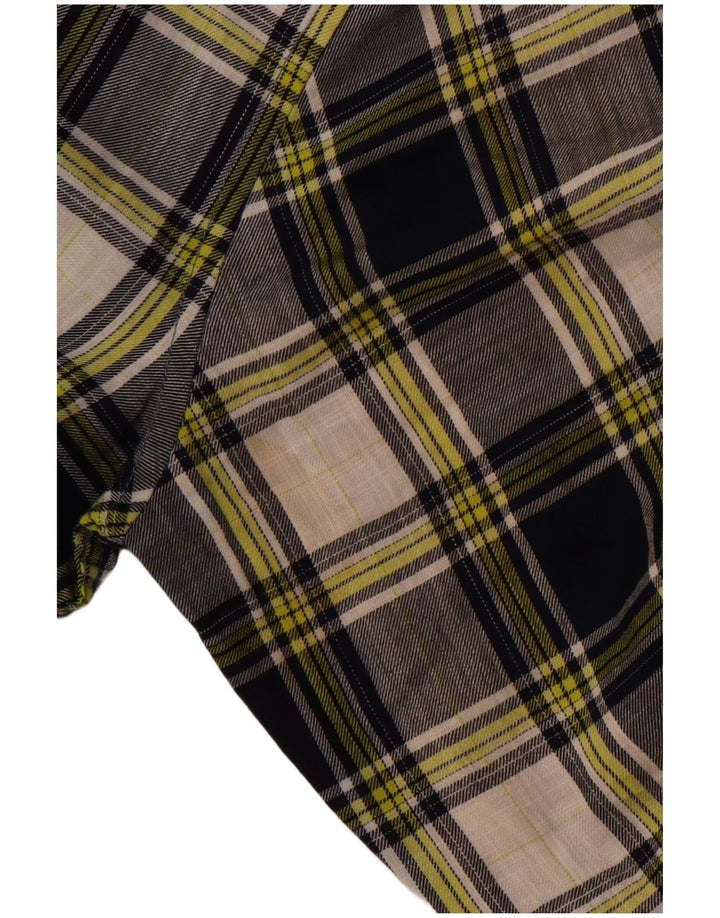 Benetton Chemise À Carreaux Grand Carreau Bleu Marine En Coton