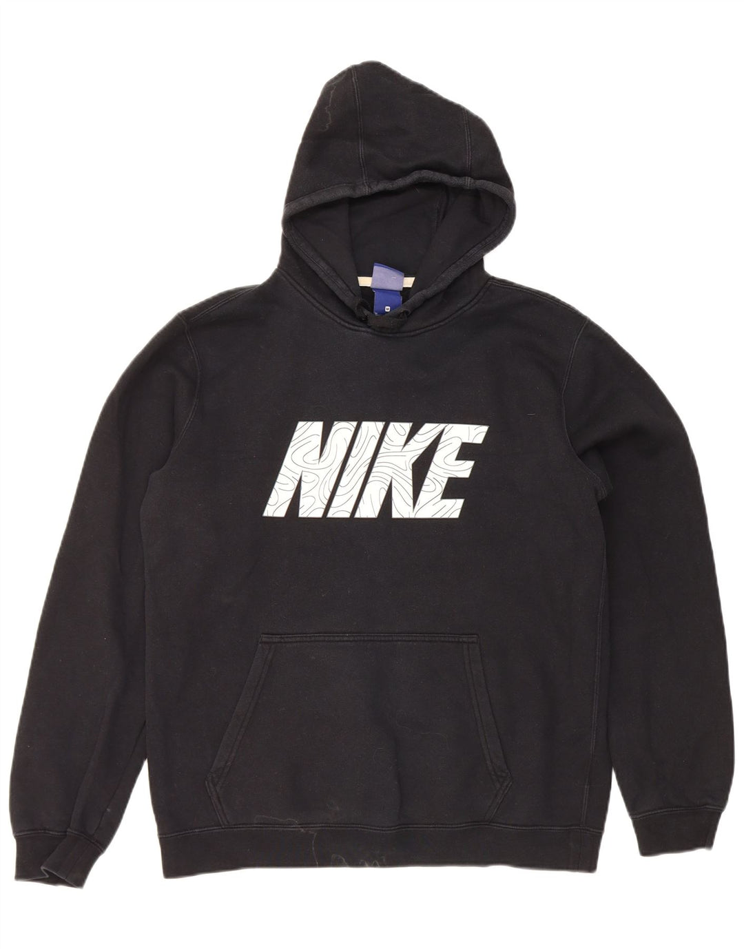 Nike Pull à capuche graphique en coton noir moyen pour homme