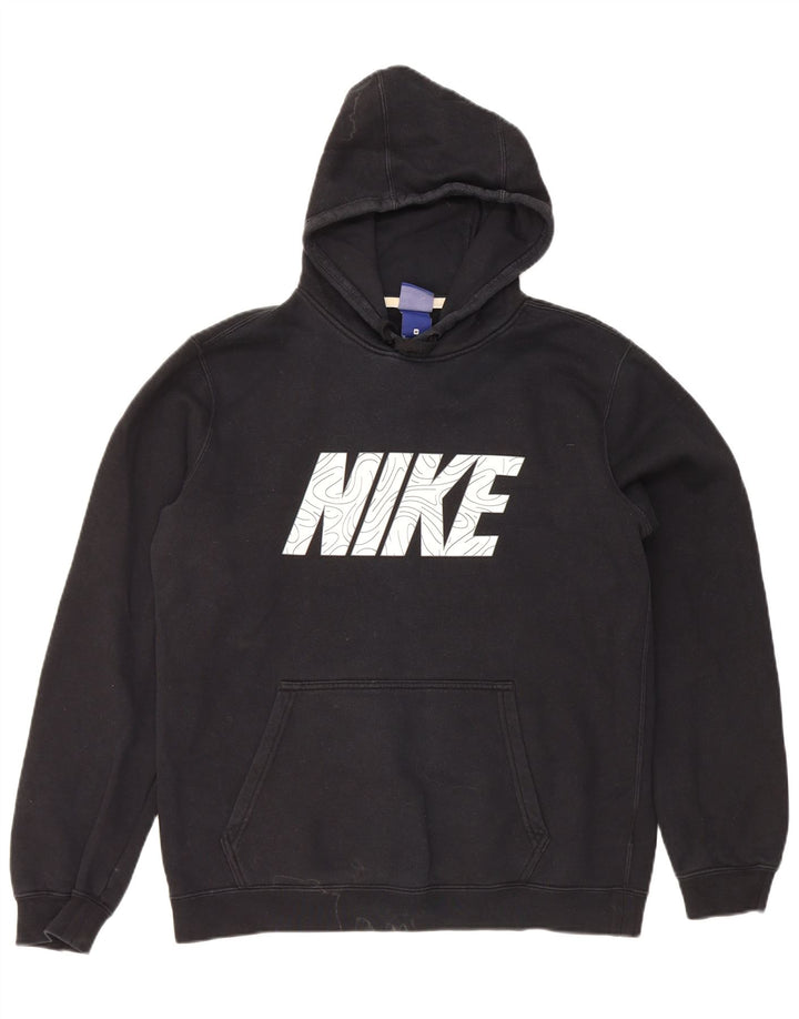 Nike Pull à capuche graphique en coton noir moyen pour homme