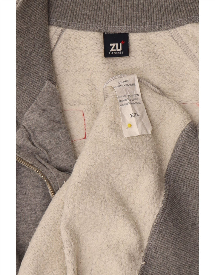 Zu Elements Veste de survêtement graphique pour homme 2XL Gris Coton Sports