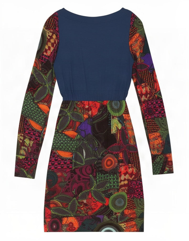 Desigual Robe fourreau pour femme UK 10 Small Multicolore Géométrique