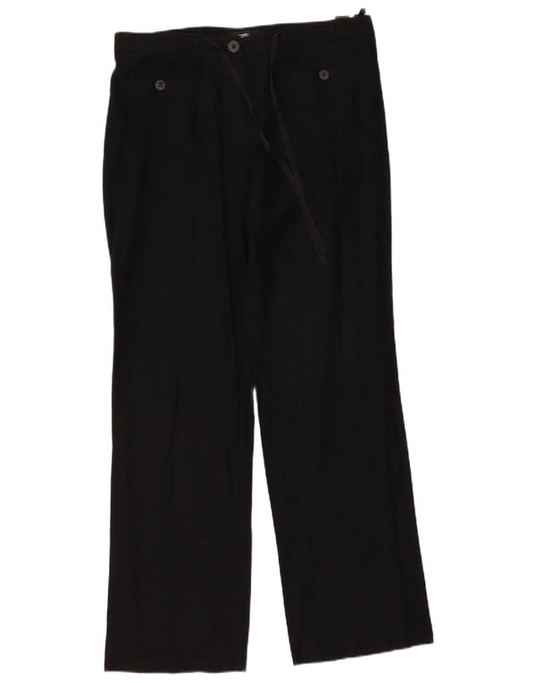 Marks & Spencer Pantalon droit décontracté pour femme UK 14 Large W36 L33 Noir