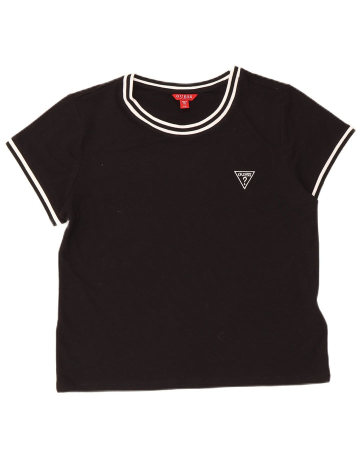Guess T-Shirt Femme Top UK 14 Large Noir Polyester