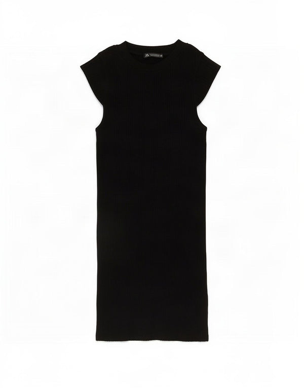 Zara Robe pull à manches courtes pour femme UK 4 XS Noir