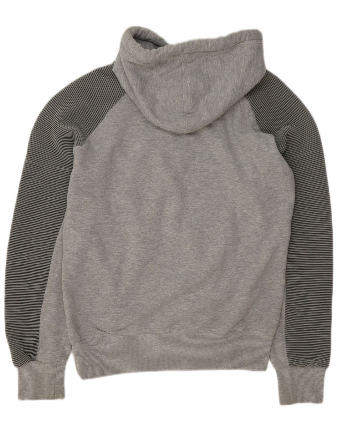 SUPERDRY Pull à Capuche Graphique Homme Gris Moyen Rayé Coton