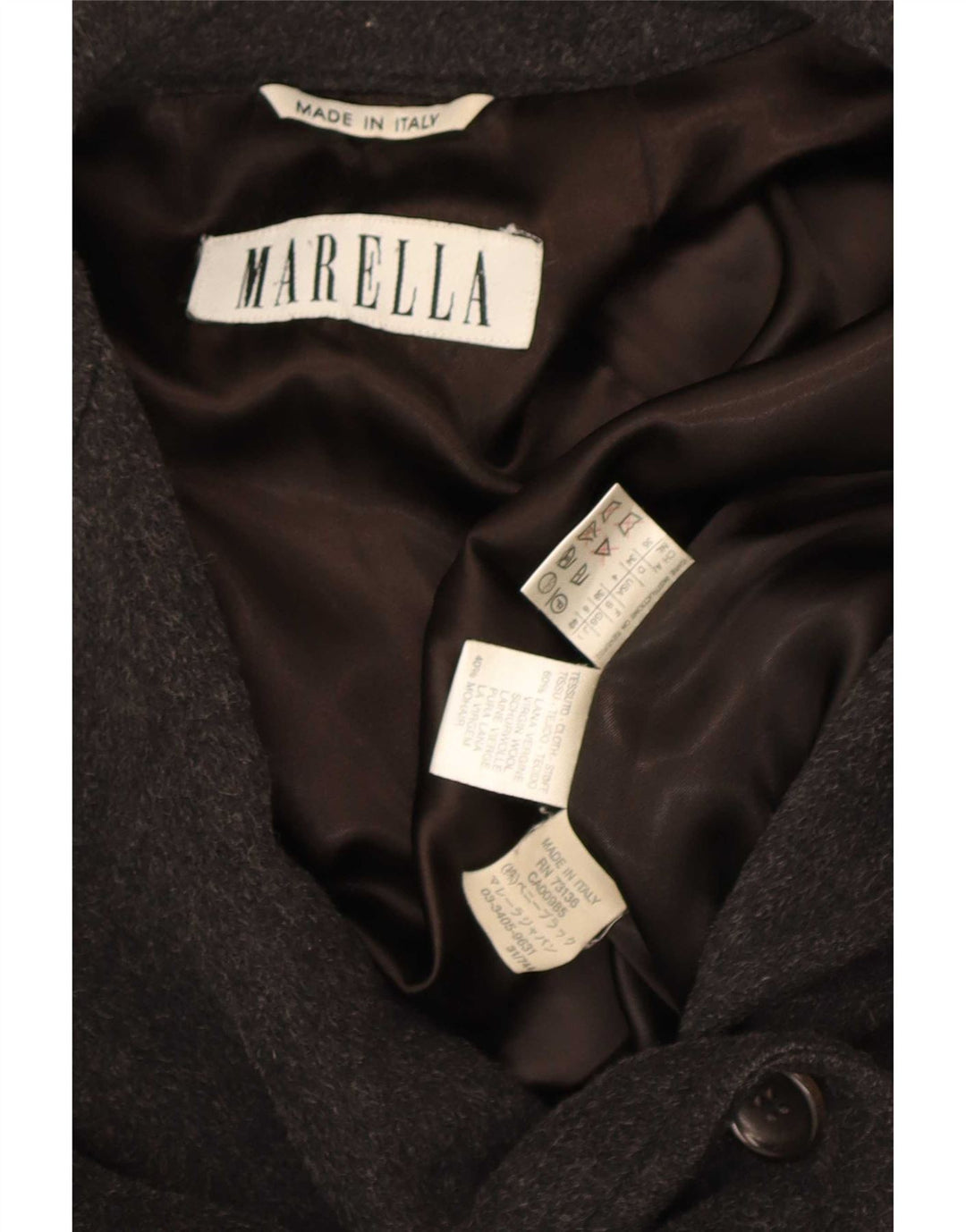 Marella Manteau surdimensionné pour femme UK 8 Petite laine grise