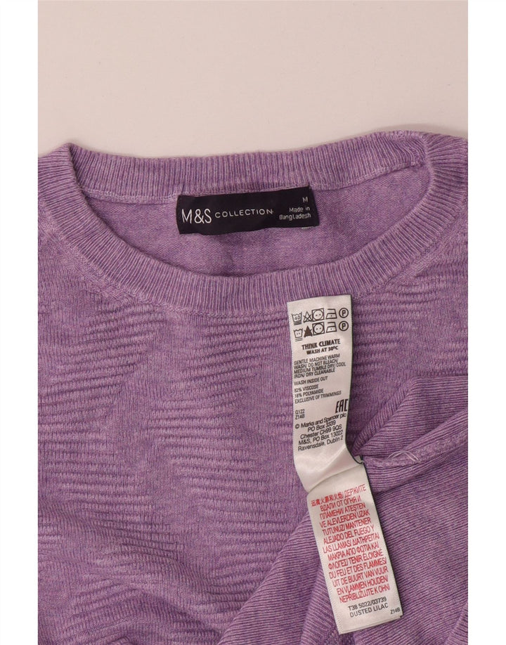 MARKS & SPENCER Pull col bateau pour femme UK 12 Violet moyen