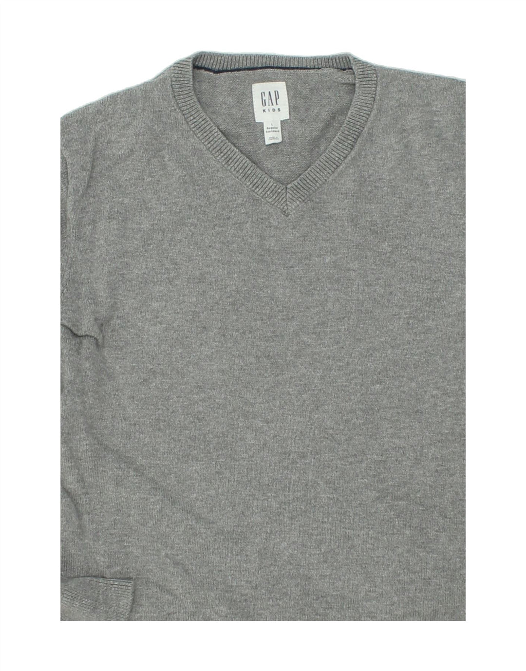 GAP Boys V-Neck Jumper Sweater 10-11 Years Large  Grey Cotton Vintage Gap and Second-Hand Gap from Messina Hembry 
