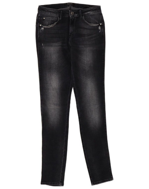 Guess Femme Curve Jean skinny effet vieilli W28 L30 Noir Coton