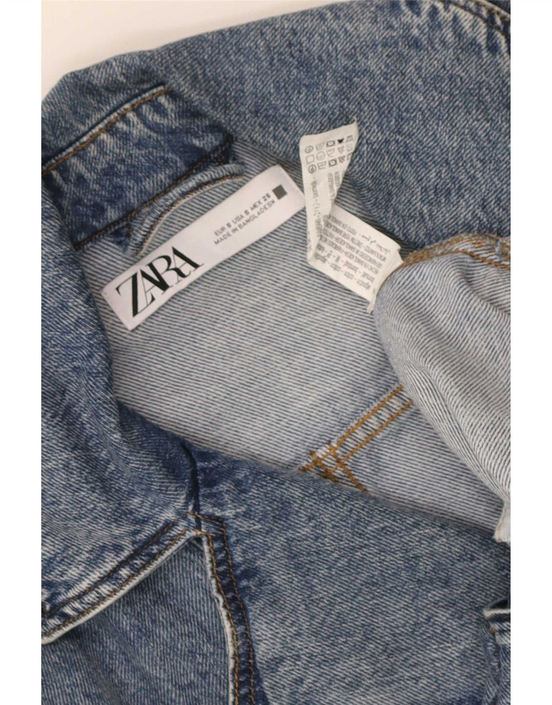 Zara Veste en jean pour femme UK 10 Petit coton bleu