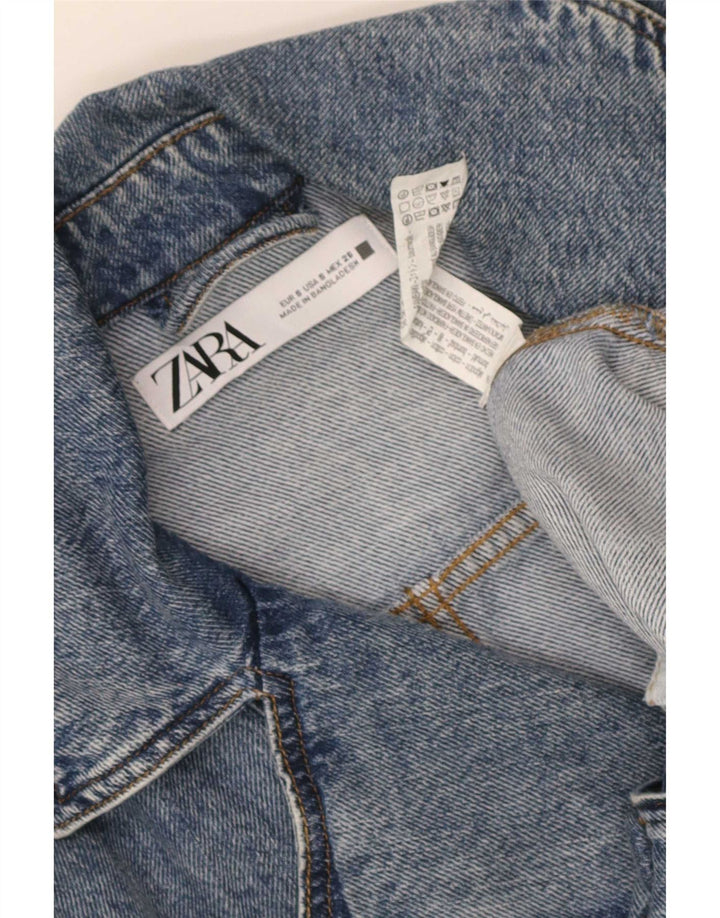 Zara Veste en jean pour femme UK 10 Petit coton bleu
