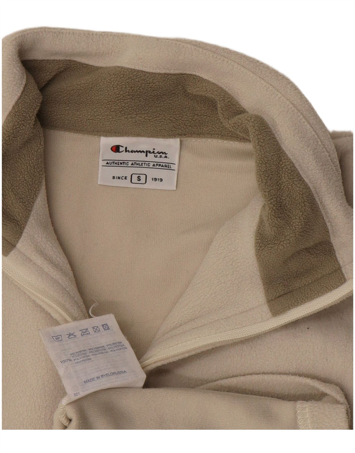 Champion Pull polaire à col zippé pour femme UK 10 Small Beige Polyester