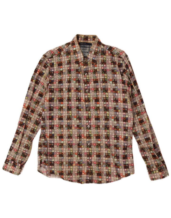 Desigual Chemise Regular Fit Coton à Carreaux Multicolore Moyen Homme