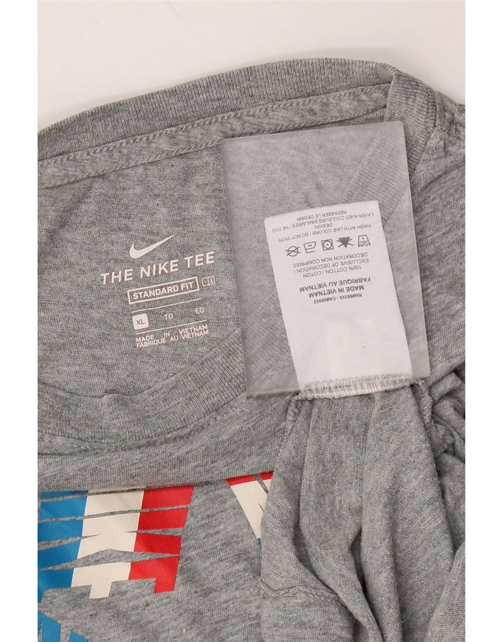 NIKE T-shirt graphique coupe standard pour femme UK 18 XL Gris Coton