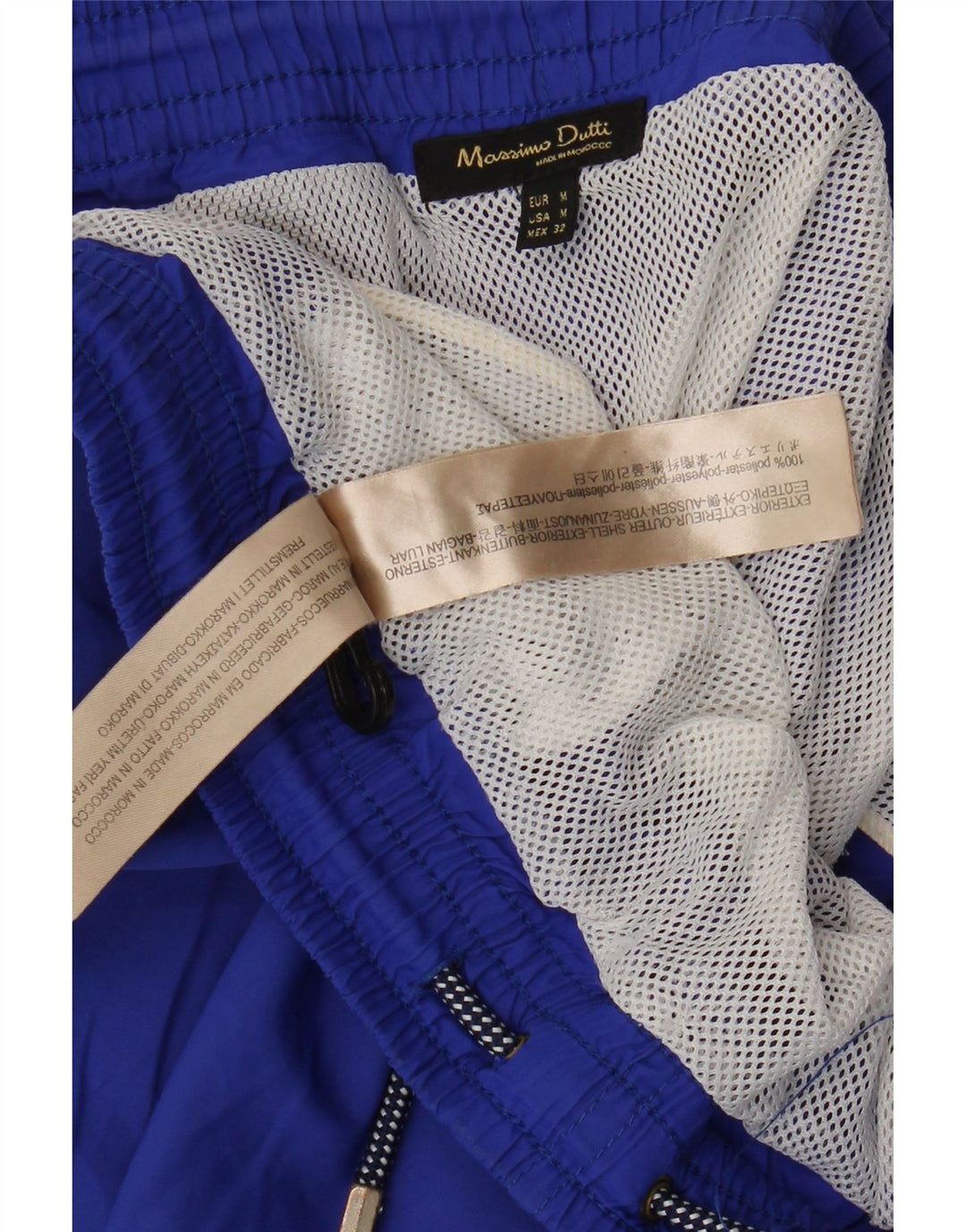 Massimo Dutti Short de Bain Homme Bleu Moyen Polyester