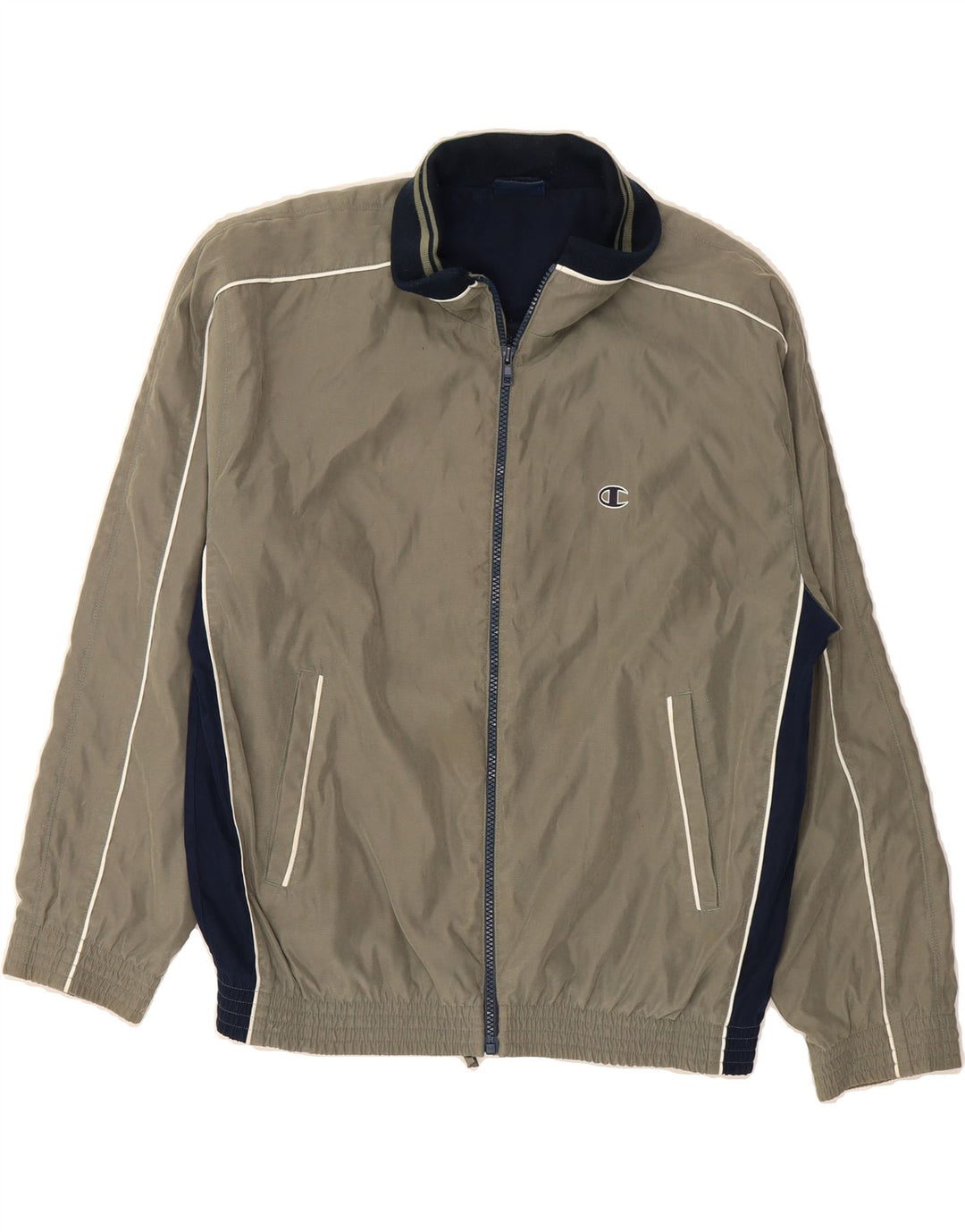 CHAMPION Mens Tracksuit Top Jacket Small Grey Colourblock Polyester Vintage Champion and Second-Hand Champion from Messina Hembry 
