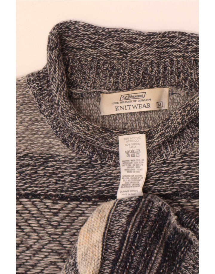 St. Bernard Pull Col Roulé Homme Gris Moyen Rayé Acrylique