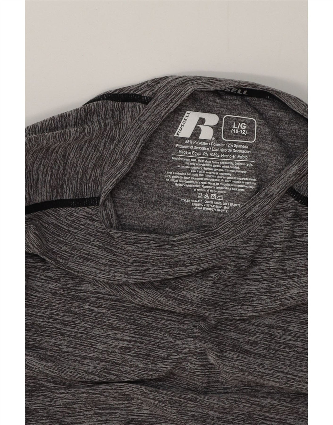 RUSSELL ATHLETIC Haut Dri-Power à Manches Longues pour Garçon 10-11 Ans Grand Gris