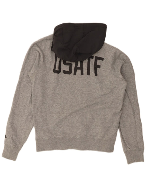 Nike Sweat à capuche zippé graphique en coton color block gris moyen pour homme