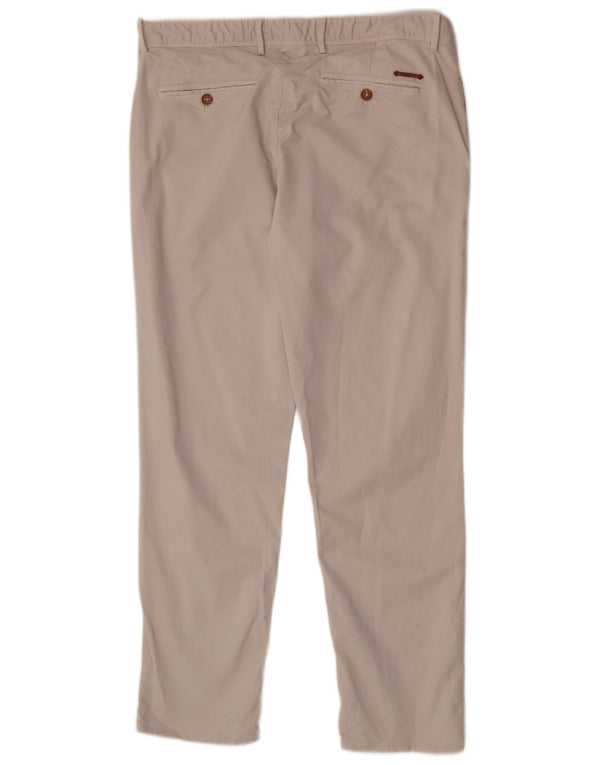 Massimo Dutti Pantalon Chino Coupe Slim Homme EU 44 Large W34 L28 Coton Beige